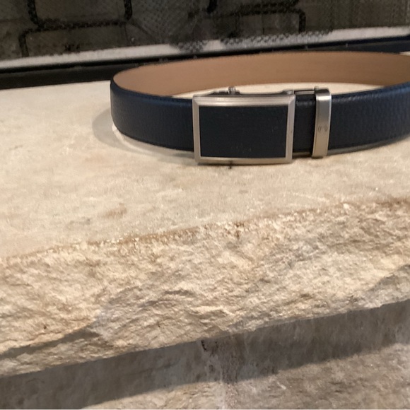 Men's Blue Leather Belt - Picture 1 of 2